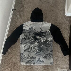 Graphic Hoodie with Black Sleeves